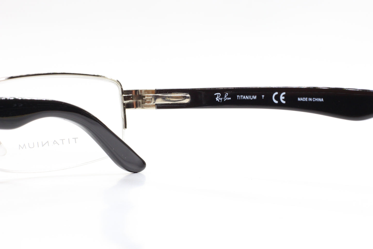 Ray-Ban RB8588 1113 Silver Black Titanium Semi-Rimless Italy Eyeglasses -Ma Optical Frames ABC Optical Eyeglasses