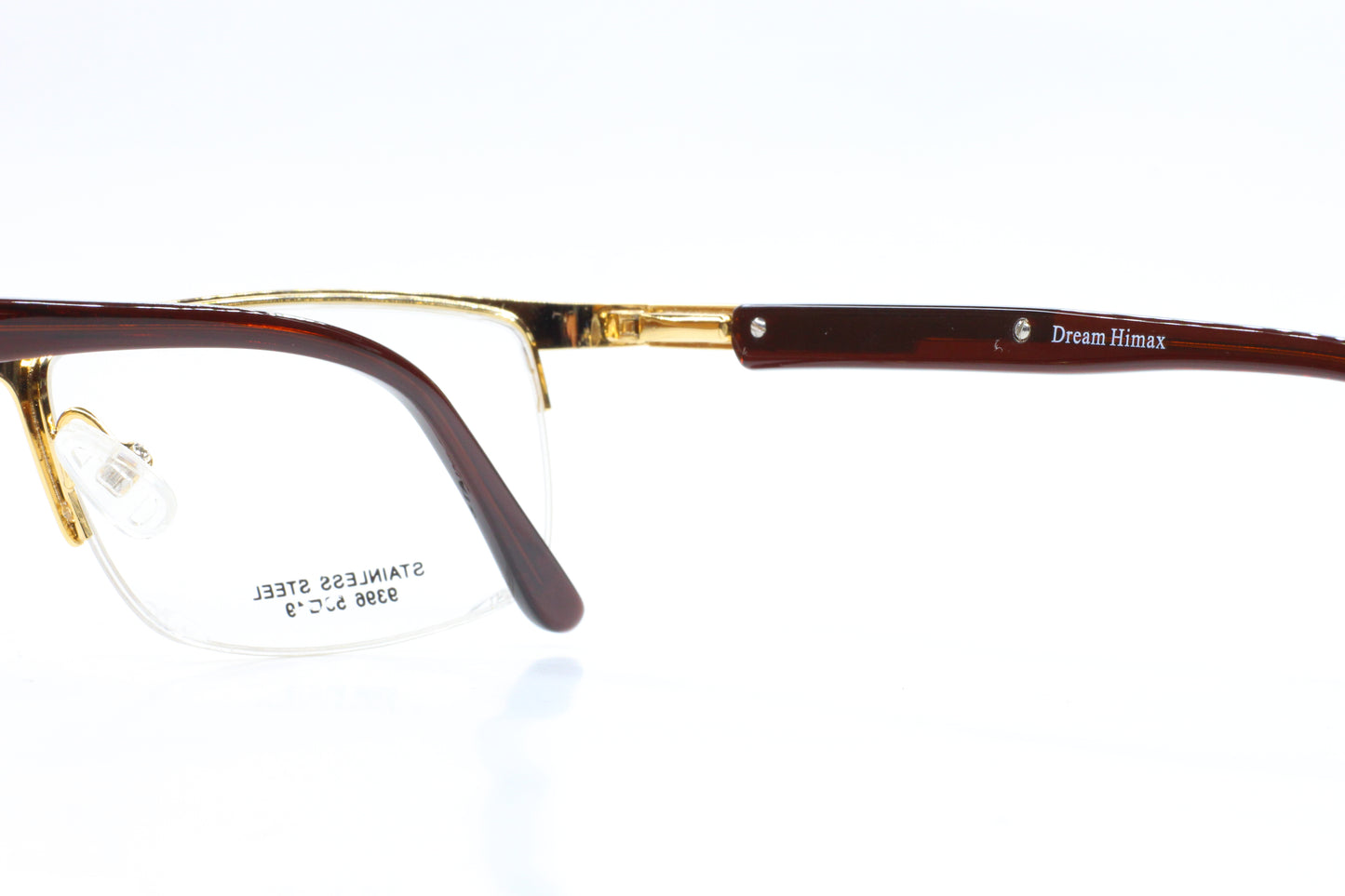 Dream Himax 9396 C34 Gold Brown Semi Rimless Italy Designer Eyeglasses -Ma Optical Frames ABC Optical Eyeglasses
