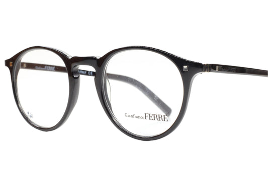 Gianfranco Ferre GF424-01 B01 Black Round Designer Italy Eyeglasses -Ma Optical Frames ABC Optical Eyeglasses