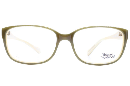 Vivienne Westwood VW26206 Olive Green Beige Luxury Italy Eyeglasses -Wo 54-16-135 Olive Green Beige Acetate Optical Frames ABC Optical Eyeglasses