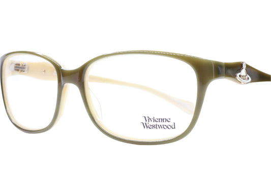 Vivienne Westwood VW26206 Olive Green Beige Luxury Italy Eyeglasses -Wo Optical Frames ABC Optical Eyeglasses