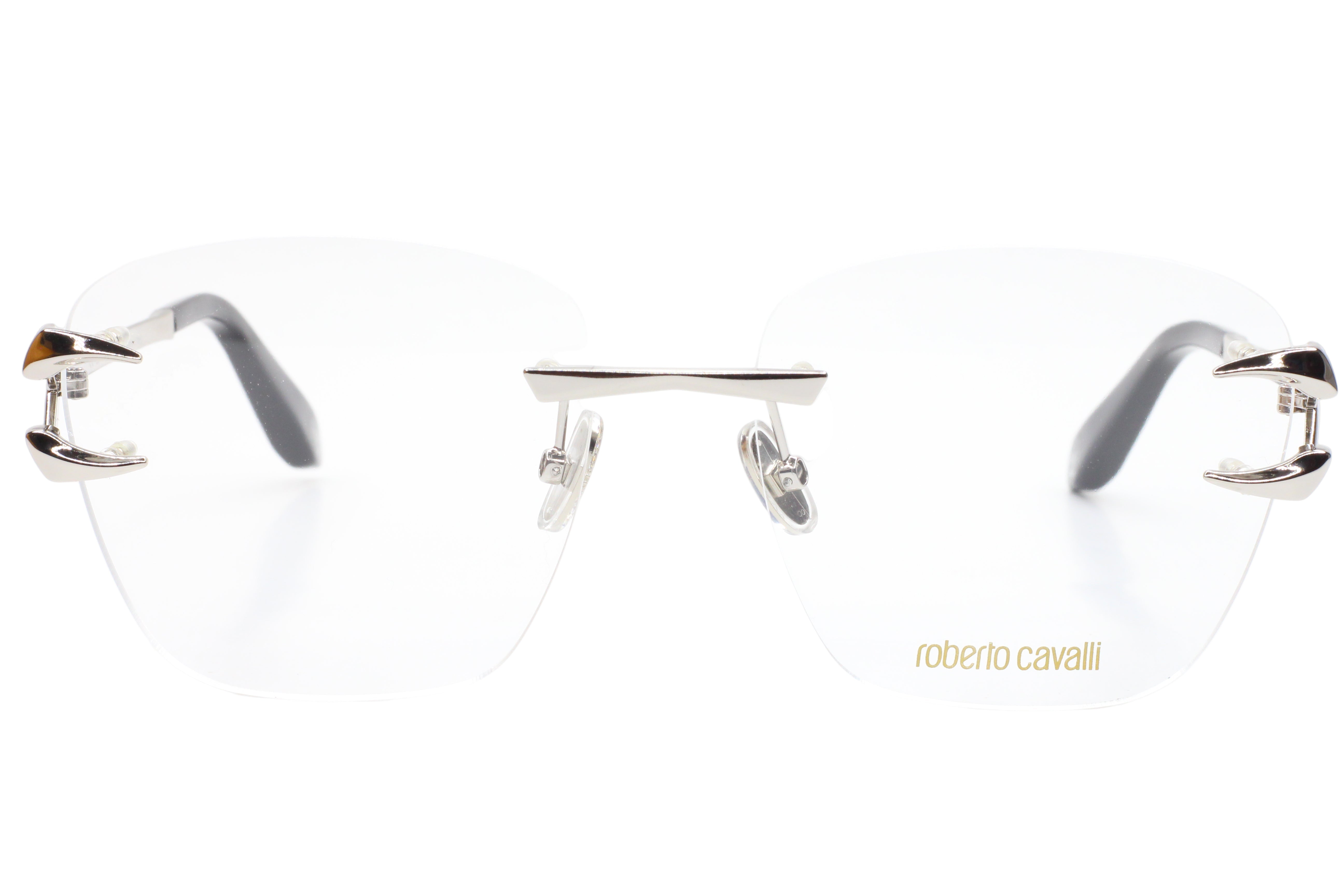 Roberto Cavalli VRC022 0579 Silver Rimless Italy Luxury 