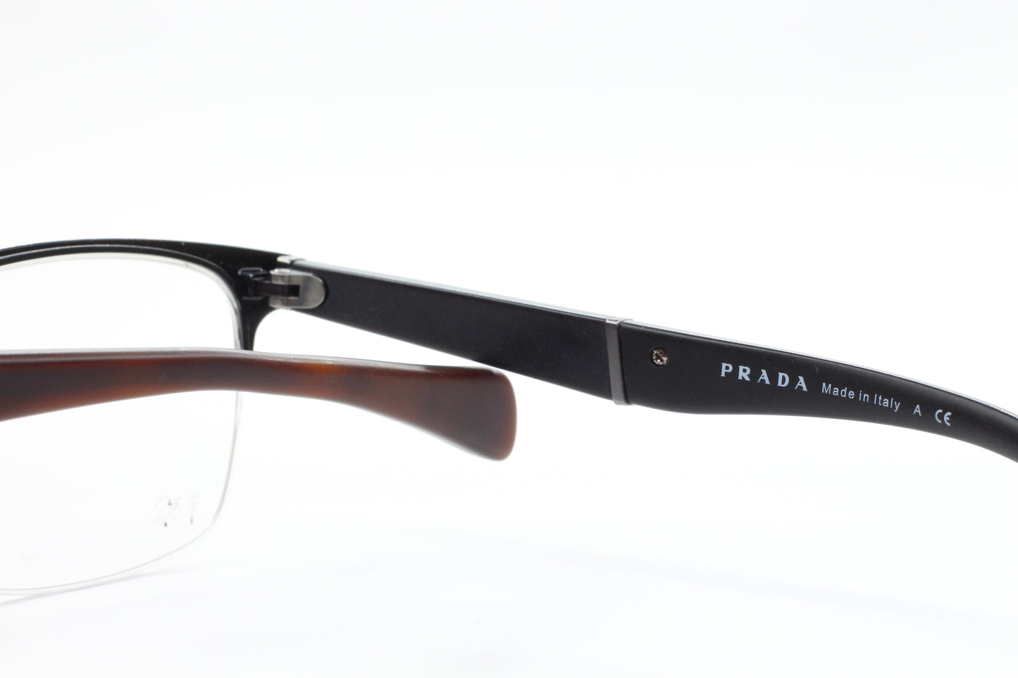 Prada VPR50P 1BO-1O1 Matte Black Woodgrain Luxury Italy Eyeglasses -Ma