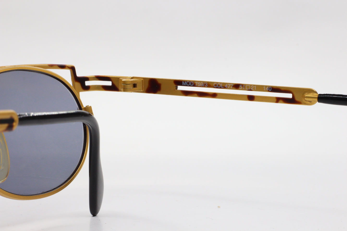 Cazal 759/3 477 Gold Tortoise Round Metal Vintage Sunglasses -Ma