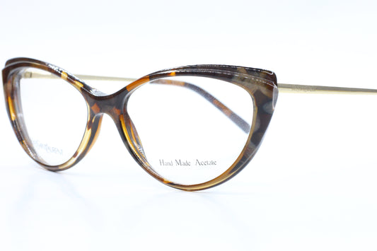 Yves Saint Laurent YSL6344 2SZ Brown Acetate Luxury Italy Eyeglasses -Wo