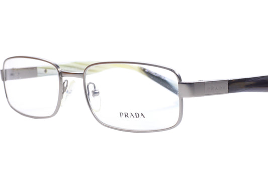 Prada VPR50O 7CQ-101 Silver Metal Designer Luxury Italy Eyeglasses -Ma