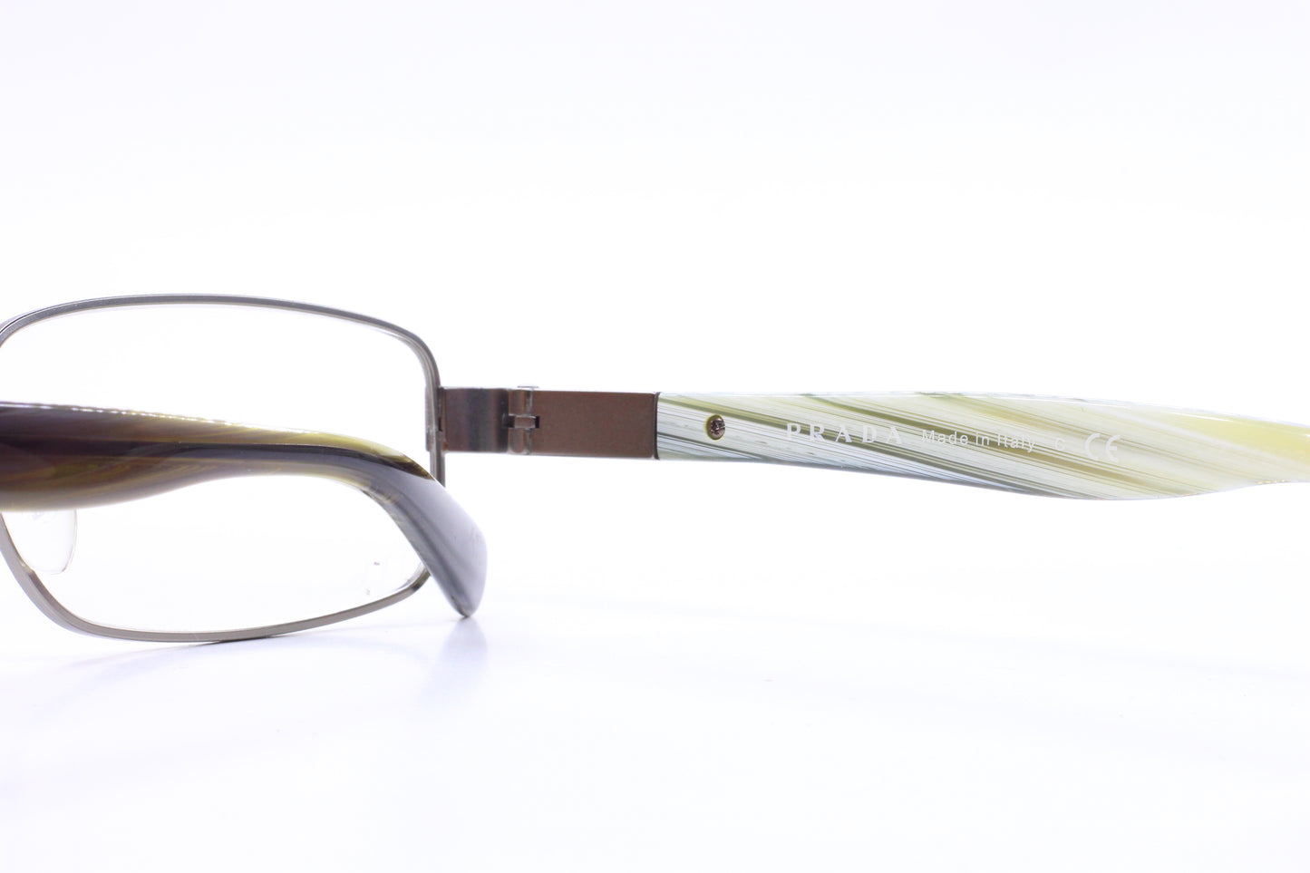 Prada VPR50O 7CQ-101 Silver Metal Designer Luxury Italy Eyeglasses -Ma