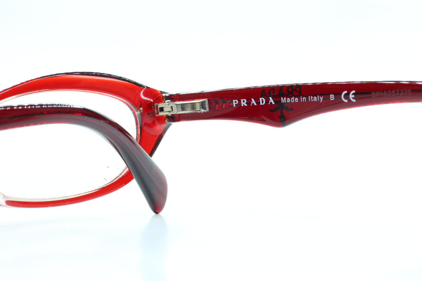 Prada VPR11O CAF-1O1 Burgundy Acetate Luxury Italy Eyeglasses -Wo