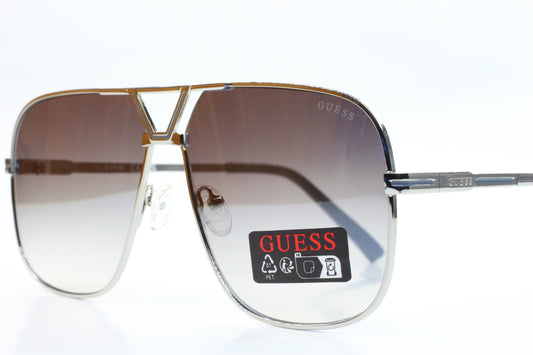 Guess GO00066 10B Silver Flash Mirror Gradient Metal Luxury Italy Sunglasses -Ma