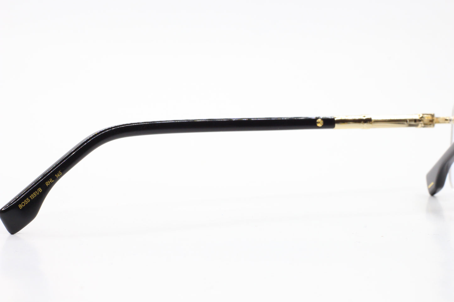 NEW Hugo Boss BOSS 1551/B Gold Black Metal Rimless Italy Luxury Eyeglasses 53mm