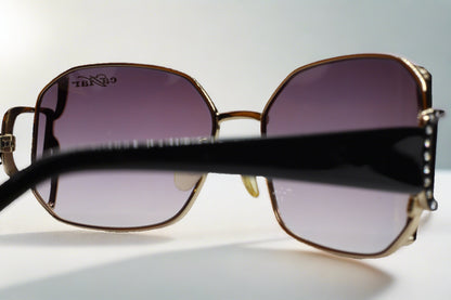 Caviar M2608 C24 Square Gold Black Fashion Gradient Sunglasses - sunglasses, Women