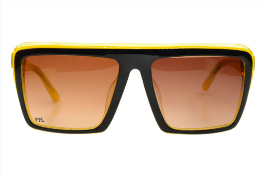 John Richmond JR689-02 B06 Black Yellow Italy Sunglasses -Ma 56-17-140 Black Yellow Acetate Optical Frames ABC Optical sunglasses