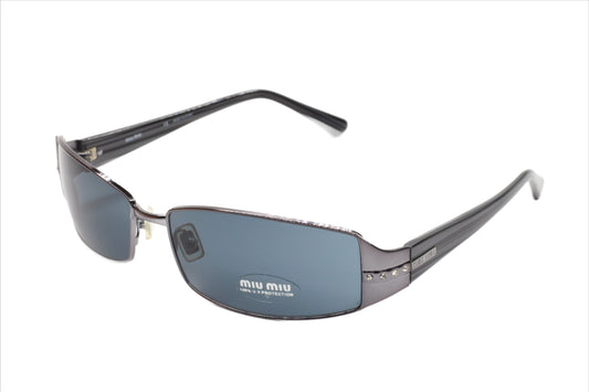 Miu Miu SMU61E 5AV-1A1 Gunmetal Silver Designer Sunglasses -Ma Optical Frames ABC Optical sunglasses