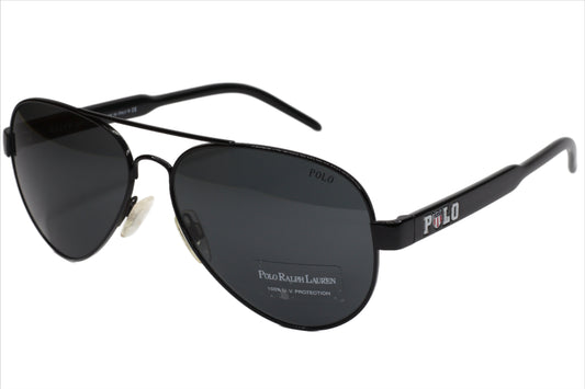 Polo Ralph Lauren PH3056 900387 Black Aviator Luxury Sunglasses -Ma Optical Frames ABC Optical sunglasses