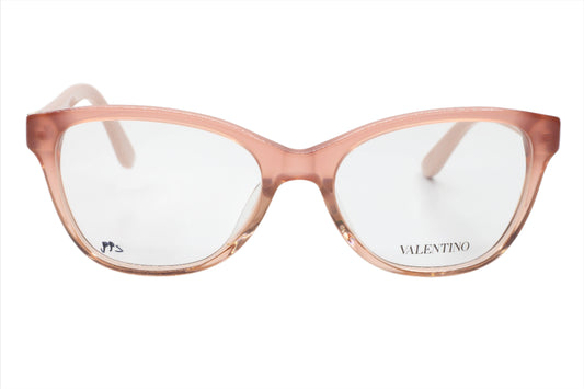 Valentino V2642 Pink Gold Studded Designer Eyeglasses -Wo 51-17-135 601 Transparent Pink V2642 Acetate Optical Frames ABC Optical Eyeglasses
