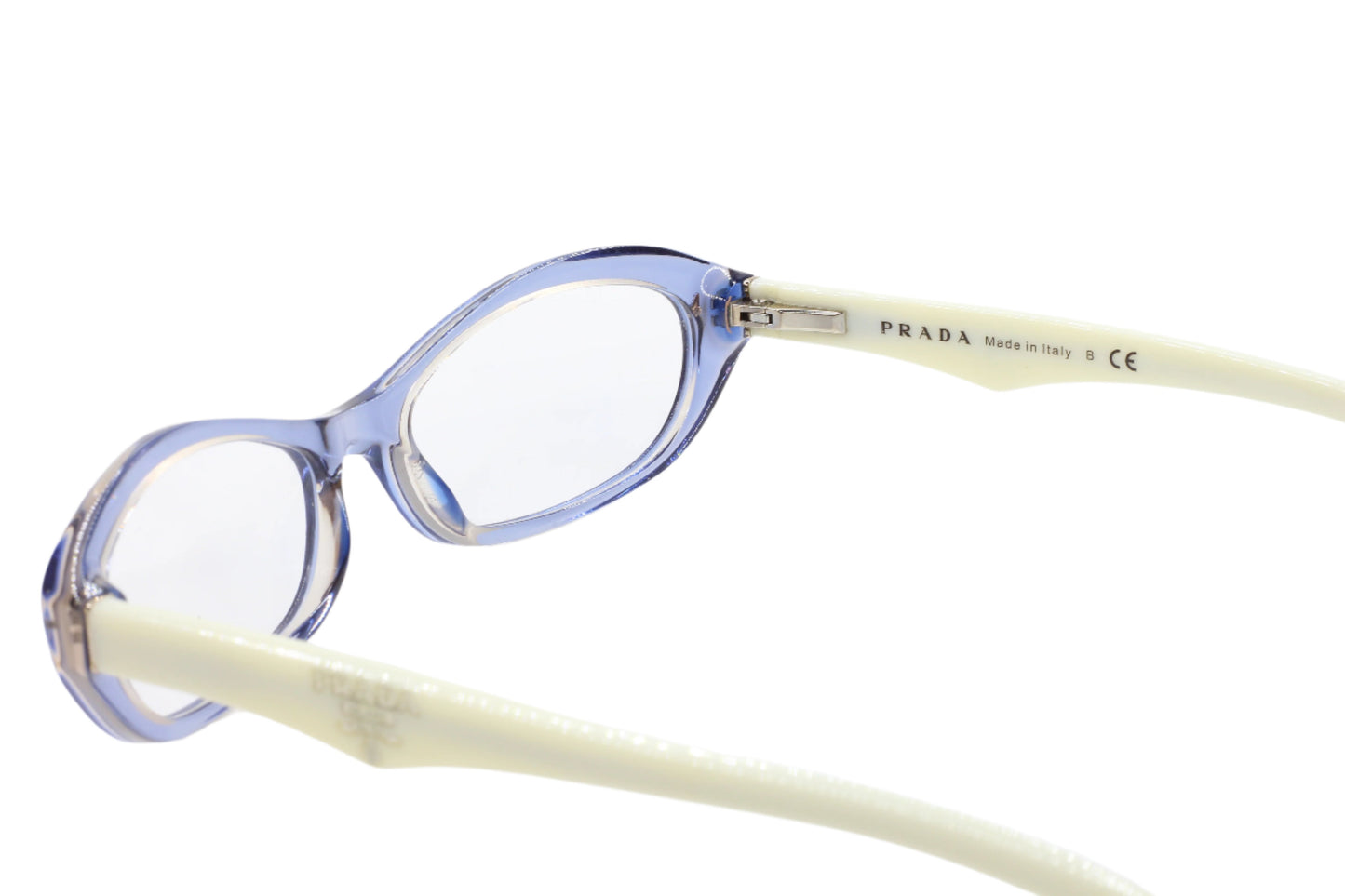 Prada VPR11O CAE-1O1 Crystal Blue Ivory Designer Italy Eyeglasses -Wo Optical Frames ABC Optical Eyeglasses