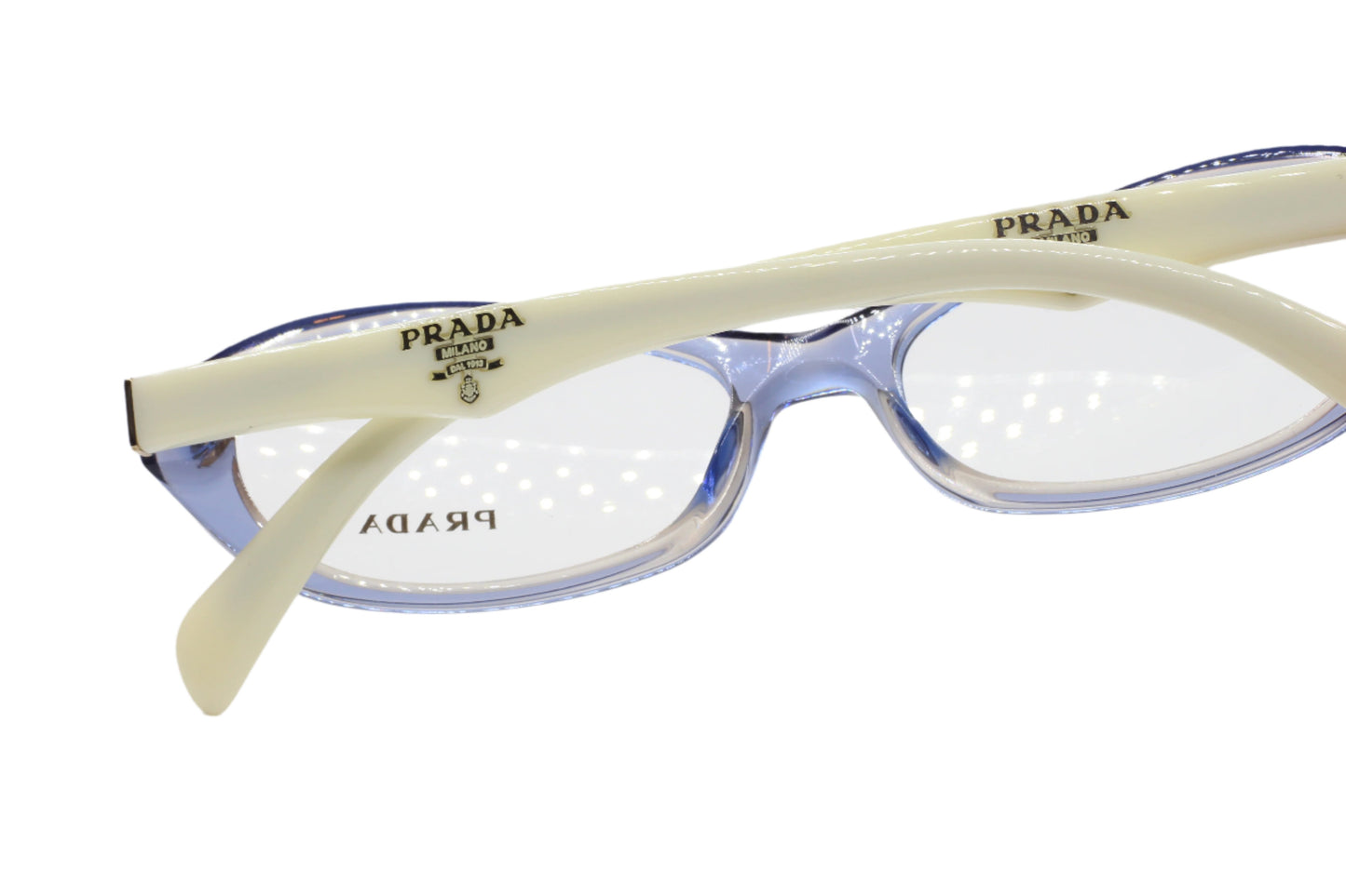 Prada VPR11O CAE-1O1 Crystal Blue Ivory Designer Italy Eyeglasses -Wo Optical Frames ABC Optical Eyeglasses