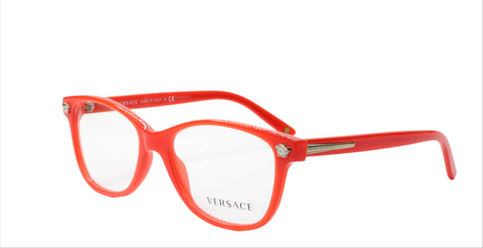 Versace VE3153 942 Red Silver Acetate Luxury Italy Eyeglasses -Wo Optical Frames ABC Optical Eyeglasses
