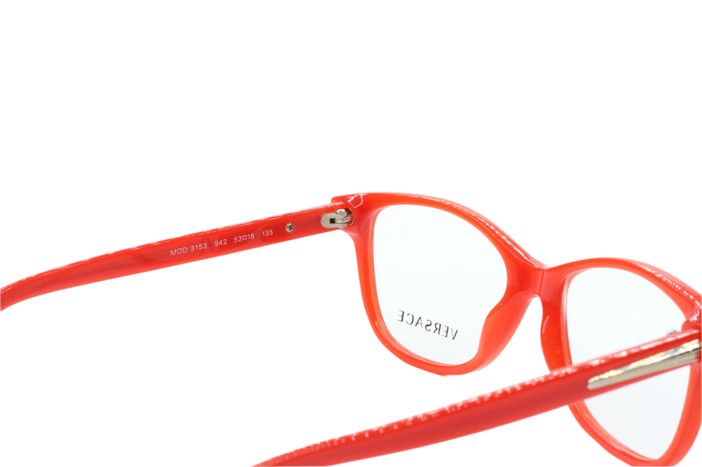 Versace VE3153 942 Red Silver Acetate Luxury Italy Eyeglasses -Wo Optical Frames ABC Optical Eyeglasses