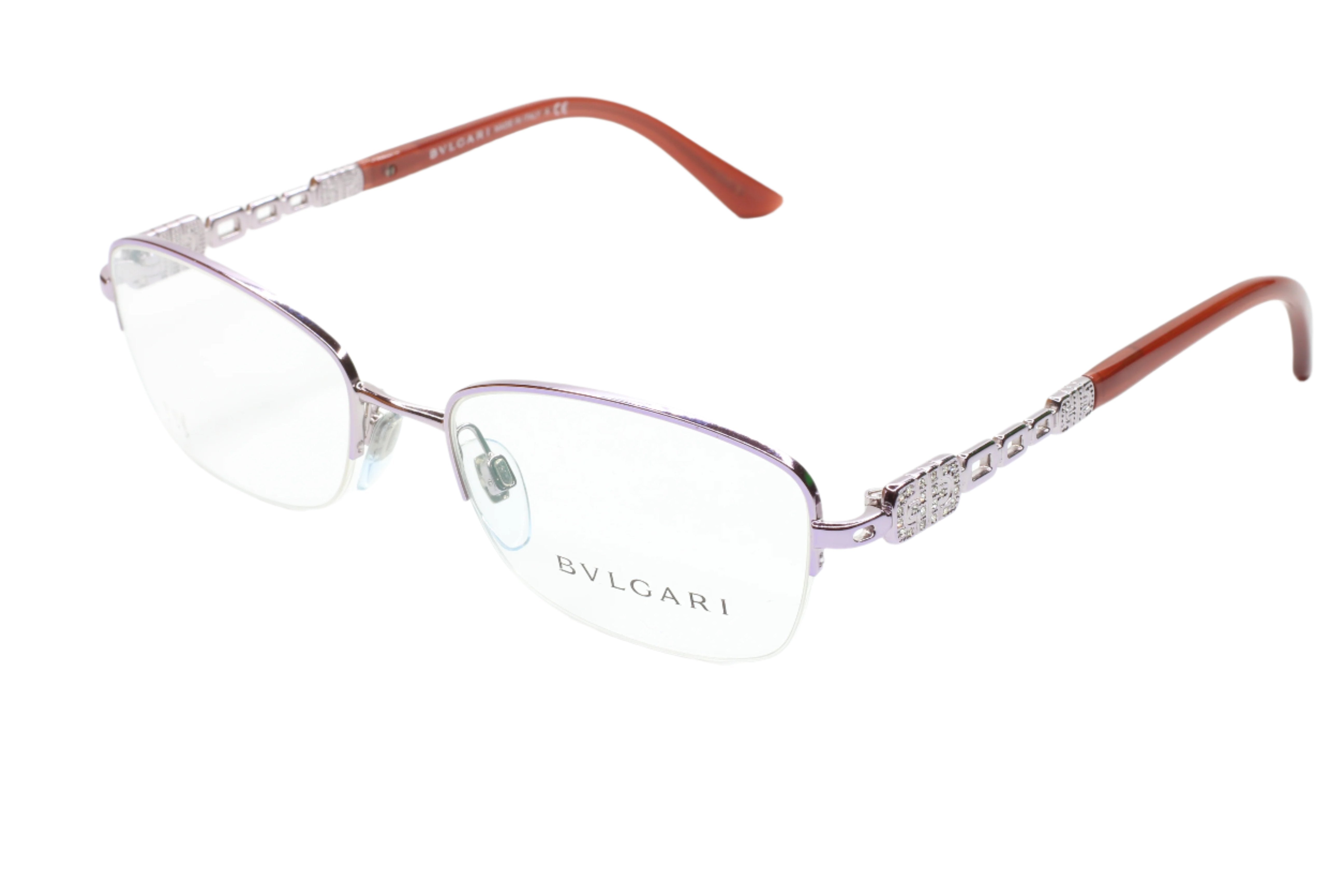 Bvlgari BV2134-B 378 53mm Purple Swarovski Crystals Luxury