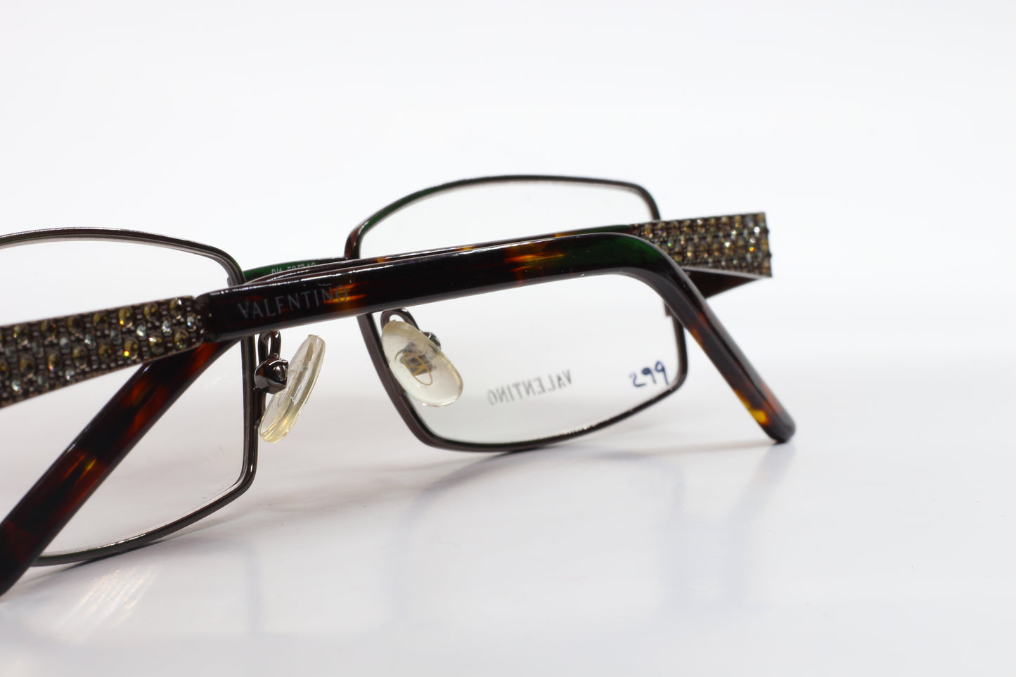 Valentino V5581/U 0TNV Silver Brown Swarovski Luxury Italy Eyeglasses -Wo Optical Frames ABC Optical Eyeglasses Women