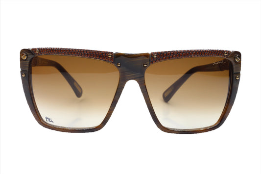 Lanvin SLN501 0G62 Brown Horn Gradient Luxury Italy Sunglasses -Ma 59-14-135 Brown-Horn Acetate Optical Frames ABC Optical sunglasses