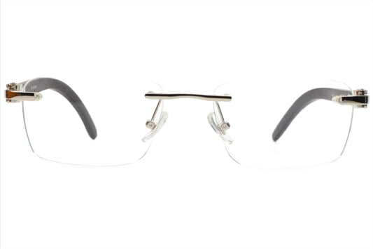 Myriad Eyewear ME00520 Silver Black Rimless Luxury Eyeglasses -Ma Optical Frames ABC Optical Eyeglasses