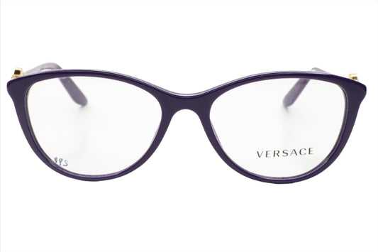 Versace VE3175 5064 Eggplant Purple Gold Luxury Italy Eyeglasses -Wo 52-16-140 Purple Acetate Optical Frames ABC Optical Eyeglasses