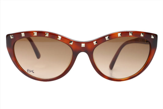 Valentino V641S Brown Silver Studded Gradient Luxury Italy Sunglasses -Wo 130mm Brown Acetate Optical Frames ABC Optical sunglasses