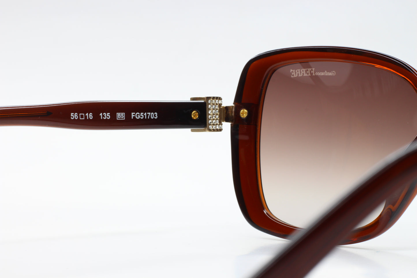 Gianfranco Ferre FG51703 Brown Gold Swarovski Luxury Italy Sunglasses -Wo Optical Frames ABC Optical sunglasses