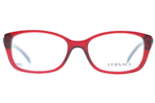 Versace VE3148 974 Red Crystal Acetate Luxury Italy Eyeglasses -Wo 52-16-135 Crystal Red Acetate Optical Frames ABC Optical Eyeglasses
