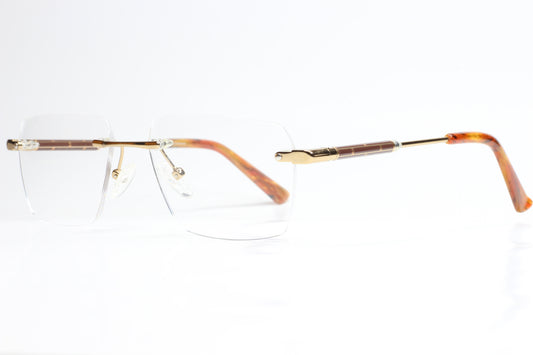 Myriad Eyewear ME25626 Gold Tortoise Rimless Eyeglasses