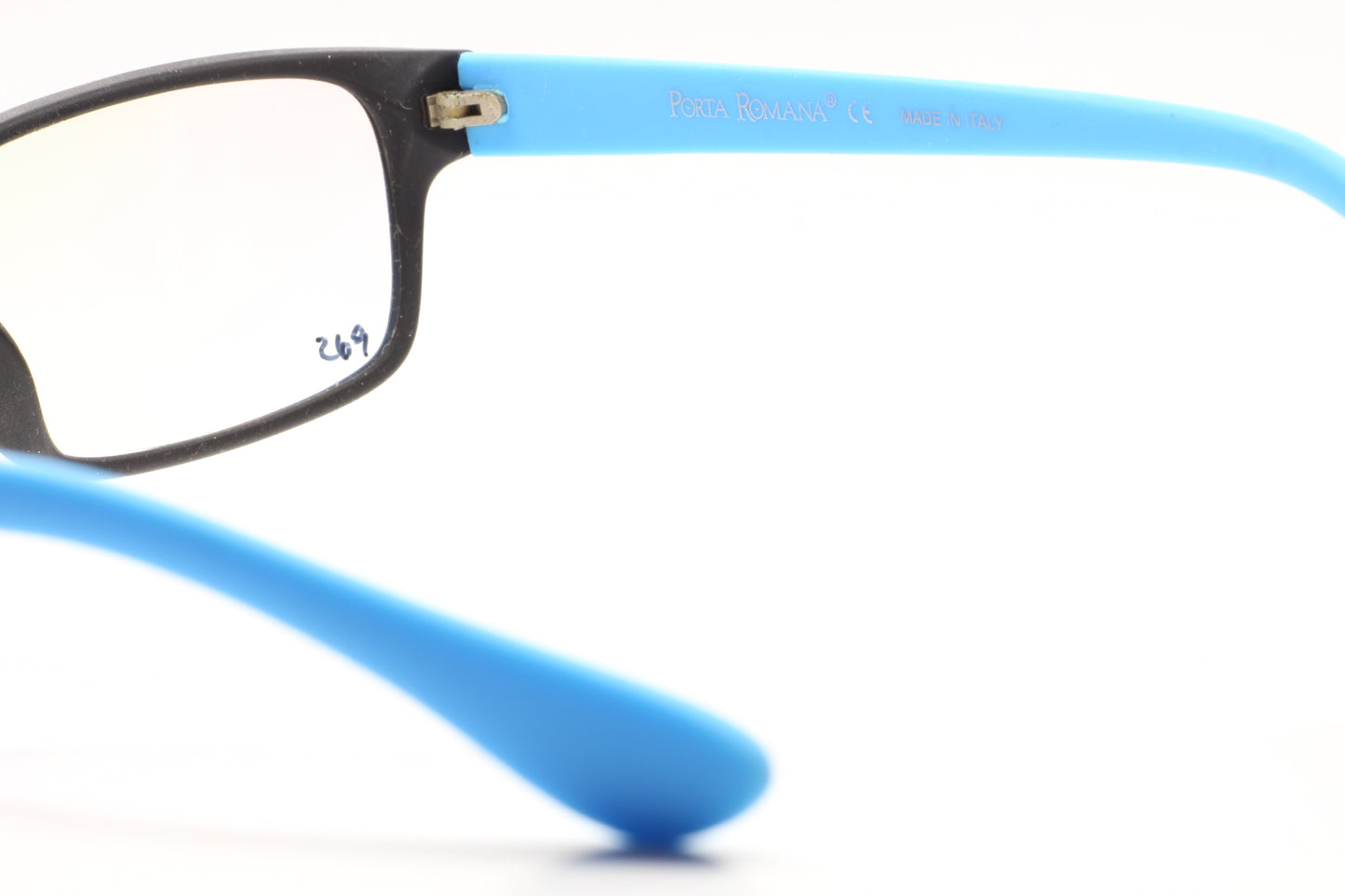 Porta Romana 3126 C188 Black Blue Rubber Italy Eyeglasses -Ma Optical Frames ABC Optical Eyeglasses