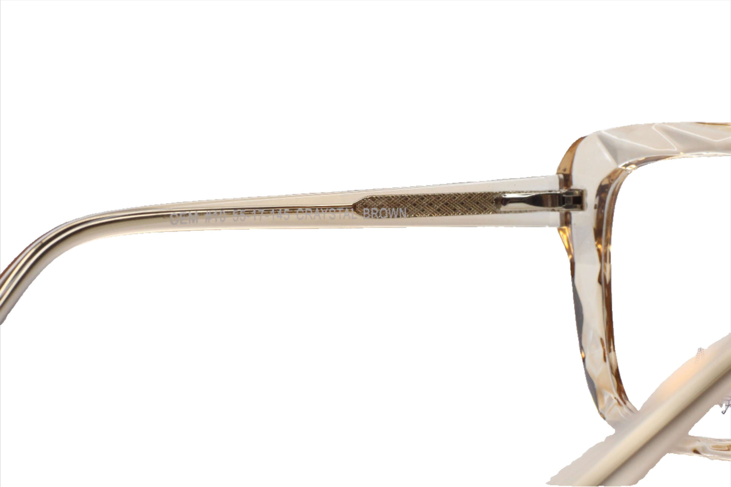 Gem Crystal Brown Gold Acetate Designer Eyeglasses -Wo Optical Frames ABC Optical Eyeglasses