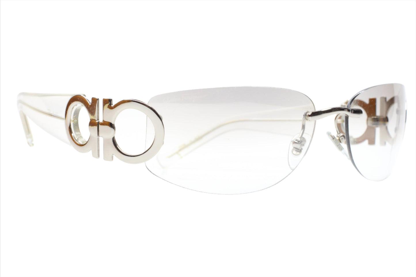 Salvatore Ferragamo SF1047 511/61 Clear Silver Rimless Sunglasses