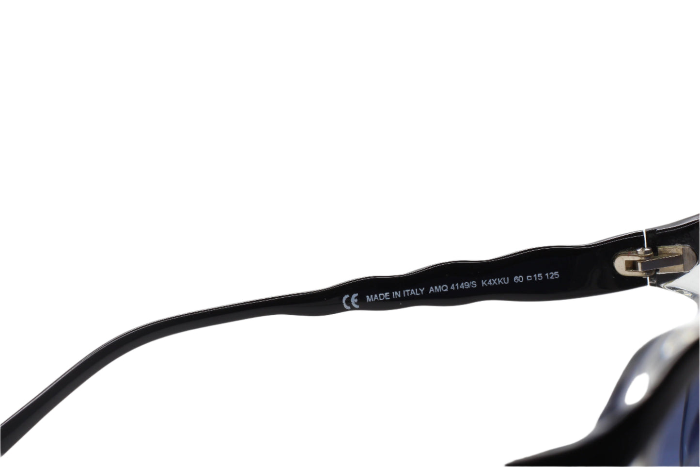 Black optical frame arm from ABC Optical displayed close up for designer black sunglasses online
