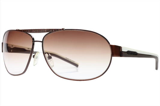 BK58002 white aviator sunglasses from ABC Optical with brown gradient lenses and metal frame