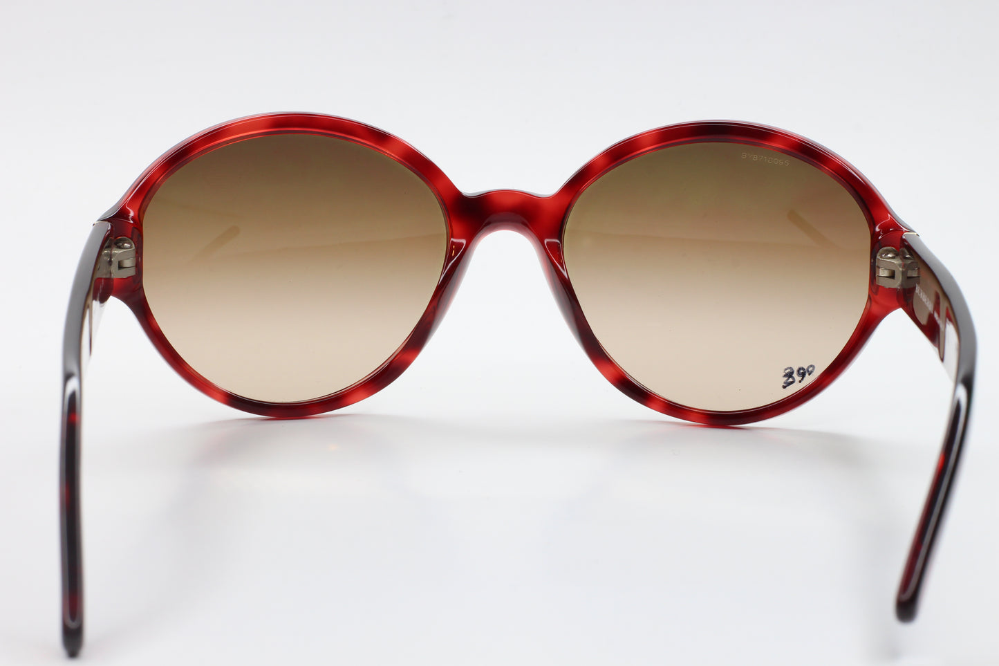 Red round Burberry B4111 3196 13 sunglasses sale with gradient brown lenses by ABC Optical