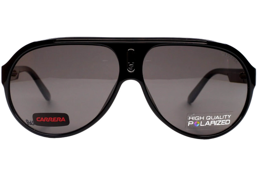 ABC Optical Carrera 57 black aviator sunglasses with high quality polarized lenses and black frames