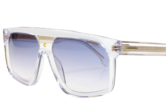 ABC Optical luxury gradient sunglasses for men with clear square frames and blue gradient lenses