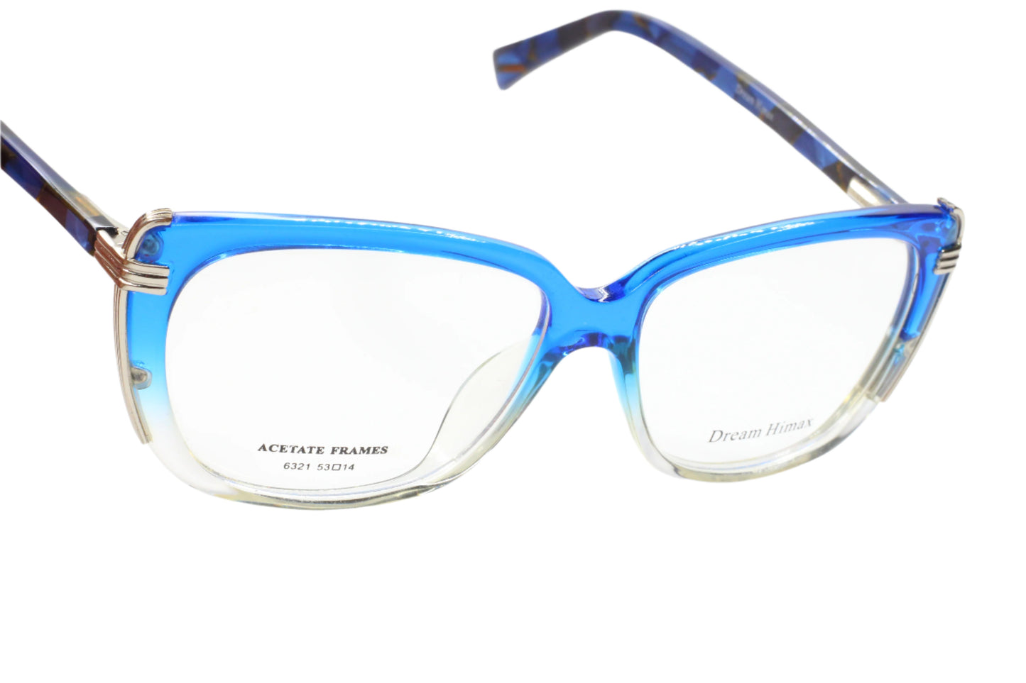 Blue and clear acetate optical frames Dream Himax H6321 eyewear by ABC Optical