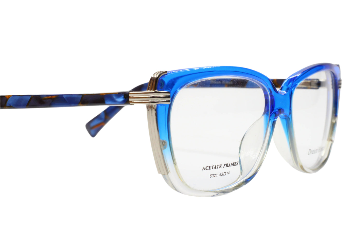 Blue and clear acetate Dream Himax H6321 eyewear optical frames by ABC Optical