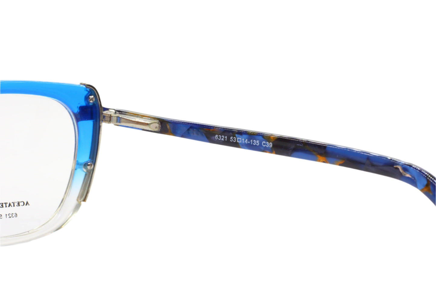 Close-up of blue and tortoiseshell Dream Himax H6321 eyewear optical frames by ABC Optical