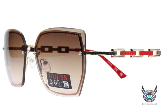 Guess go00042 32b gold red crystals gradient rimless luxury italy sunglasses -wo - 62-18-145 / gold / metal - optical
