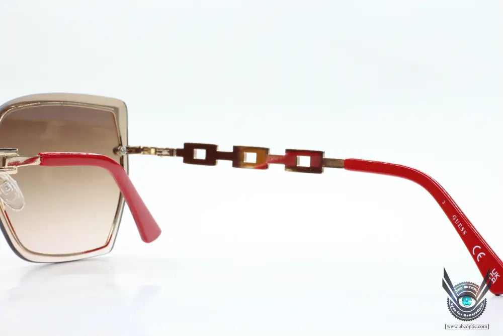 Guess go00042 32b gold red crystals gradient rimless luxury italy sunglasses -wo - 62-18-145 / gold / metal - optical