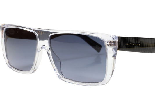 ABC Optical luxury clear frame sunglasses with dark tinted lenses and black temple arms
