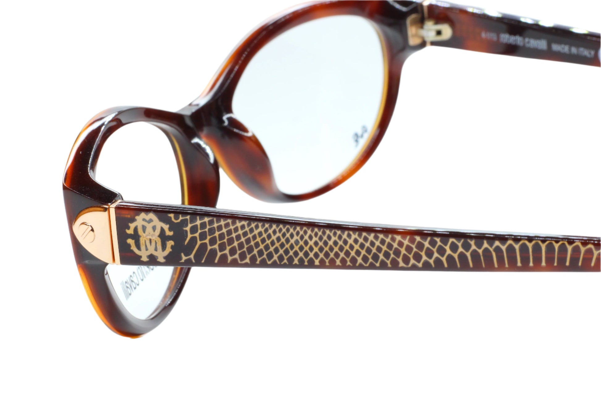ABC Optical tortoiseshell optical frames with gold detailing and designer logo on temple