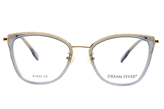 Dream Fever K1032 Crystal Gray Gold Designer Italy Eyeglasses -Wo 53-19-145 Crystal Gray Gold Metal Optical Frames ABC Optical Eyeglasses