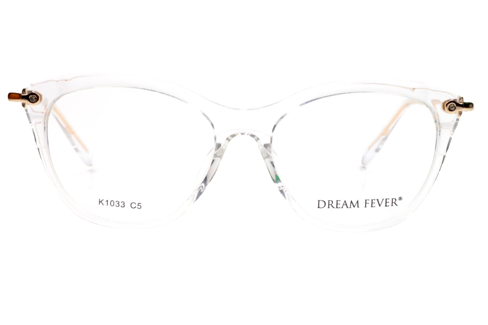 Dream Fever K1033 Crystal Clear Gold Designer Eyeglasses Wo