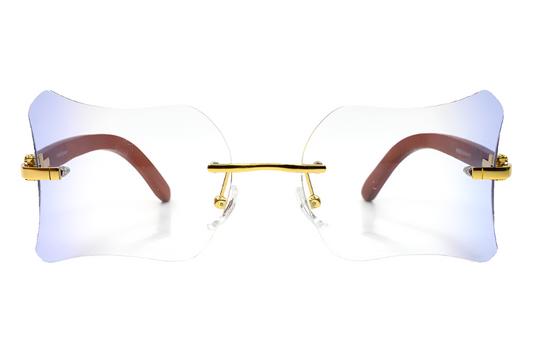 Myriad Eyewear ME00528 X GOLD & WOOD Rimless Luxury Eyeglasses -Ma Optical Frames ABC Optical Eyeglasses